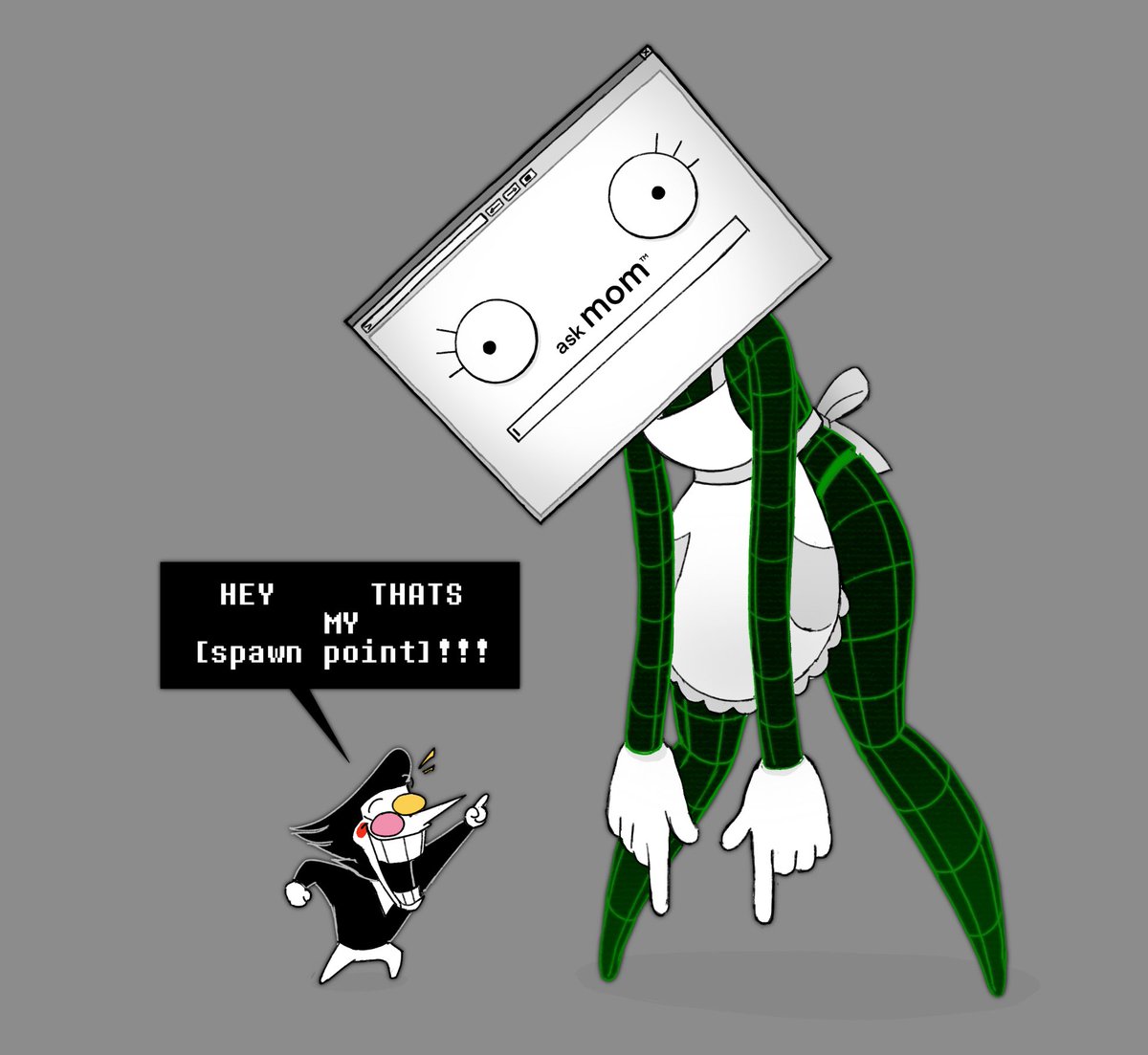 AlisaAgabekova's tweet image. Sooo this is very niche but I thought:

It would be funny if  MOM™ from “world of goo” was actually Spamton’s mom since she’s a spambot too

#DELTARUNE #worldofgoo #spamton