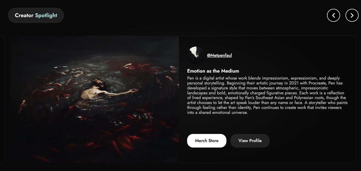 metpenfaul's tweet photo. Hell yeah! @foster_protocol has revamped their marketplace. The new UI is sleek and sexy and accessible. 

Kudos to the team for doing an amazing job.

Catch me on the Creator Spotlight on the front page-- 5 day auctions. 🤍

Special thanks to @bearrrit @thecircusdragon for helping me get this together. 🤍