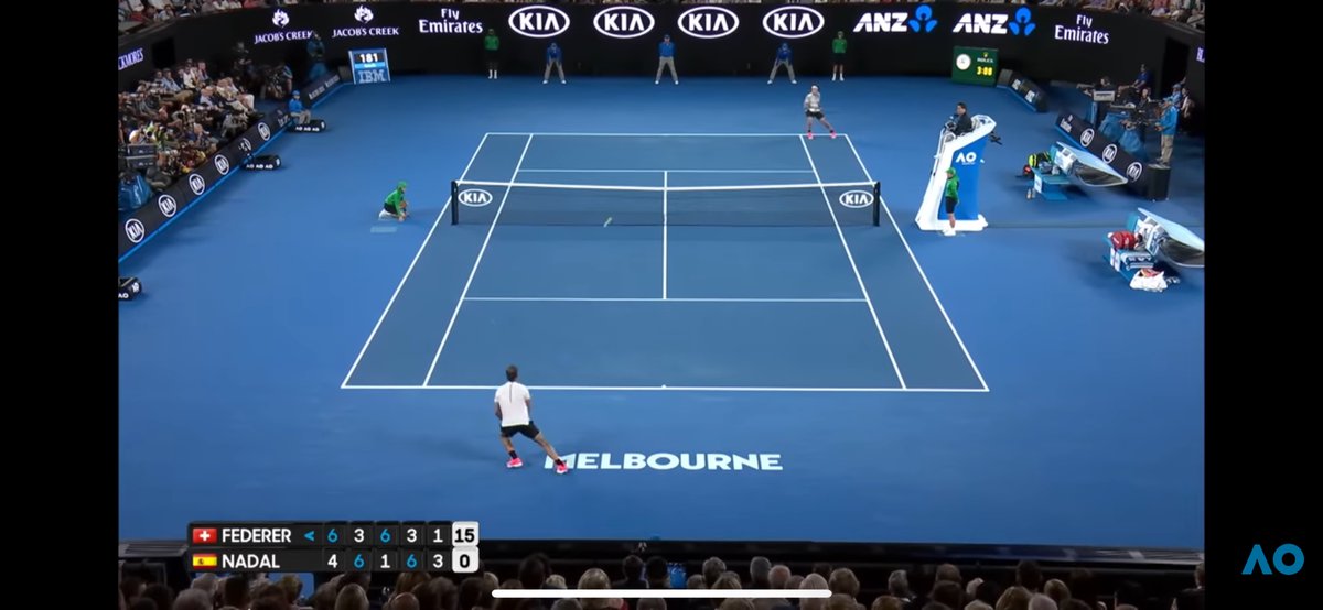 HistoryNadal's tweet photo. AO 2017 Final: Roger Federer is ready immediately after 4th set. No medical time outs. Nadal able to consolidate his break. It’s going to be his fourth title in Melbourne. https://t.co/QWMIn31Fpo