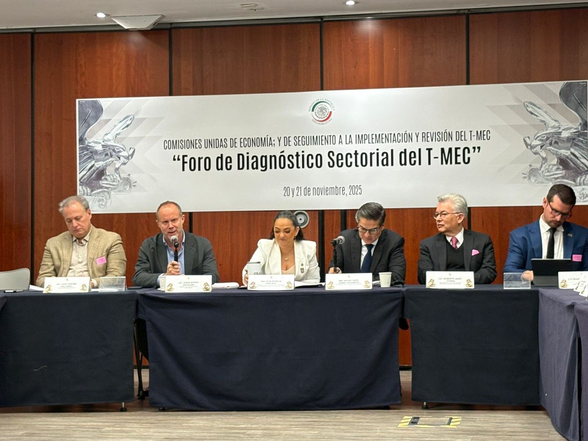 Participamos en la inauguración de los Foros de Diagnóstico Sectorial del #TMEC organizados por el <a href="/senadomexicano/">Senado de México</a>

Nuestro Presidente, <a href="/Jorge_EsteveR/">Jorge Esteve</a>, junto con <a href="/CortinaGallardo/">Juan Cortina Gallardo</a>, expresidente del organismo, vicepresidencias y asociados del #CNA, destacaron el valor estratégico
