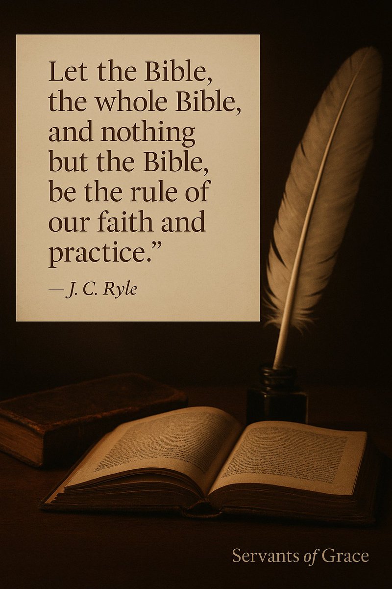 DaveJJenkins's tweet image. Dear Christian, build your life on the unchanging Word. Every page of Scripture is a steady anchor in a shifting world. Hold fast to the whole counsel of God.

#ServantsOfGrace #BiblicalTruth #SolaScriptura #JCRyle #ChristianLiving #BibleStudy #TheologyMatters #GospelHope