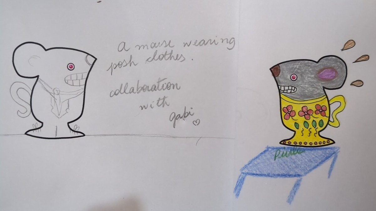 BeardPiula's tweet image. Gabi and I then another one cos I couldn&apos;t take the design off my mind (I imagined a mouse getting stuck in a teacup)! @StudioTeaBreak Wednesday #ShapeChallenge