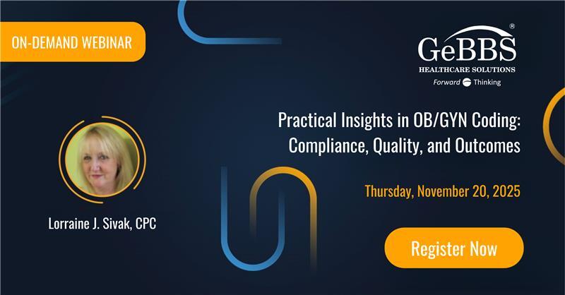 gebbshealthcare's tweet image. Our November 2025 On-Demand Webinar, Practical Insights in OB/GYN Coding: Compliance, Quality, &amp;amp; Outcomes, has been released &amp;amp; is now available on our website!

Access AHIMA-Approved Course Here - hubs.li/Q03Vkfjq0
Access AAPC-Approved Course Here - hubs.li/Q03VkjfX0