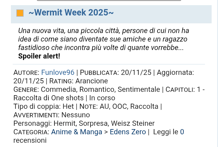 Lyn16833785's tweet photo. Hehehehe👀

ITA:(https://t.co/m28vFMWHa1)
ENG:(https://t.co/ZWlgidr46i)

[#EdensZero/#HermitMio/#WeiszSteiner/#Wermit/#WermitWeek/#WermitWeek2025/(#FairyTail/#Crossover)/#Fantiction/#MyFanfiction] https://t.co/e1M1rIIEAJ