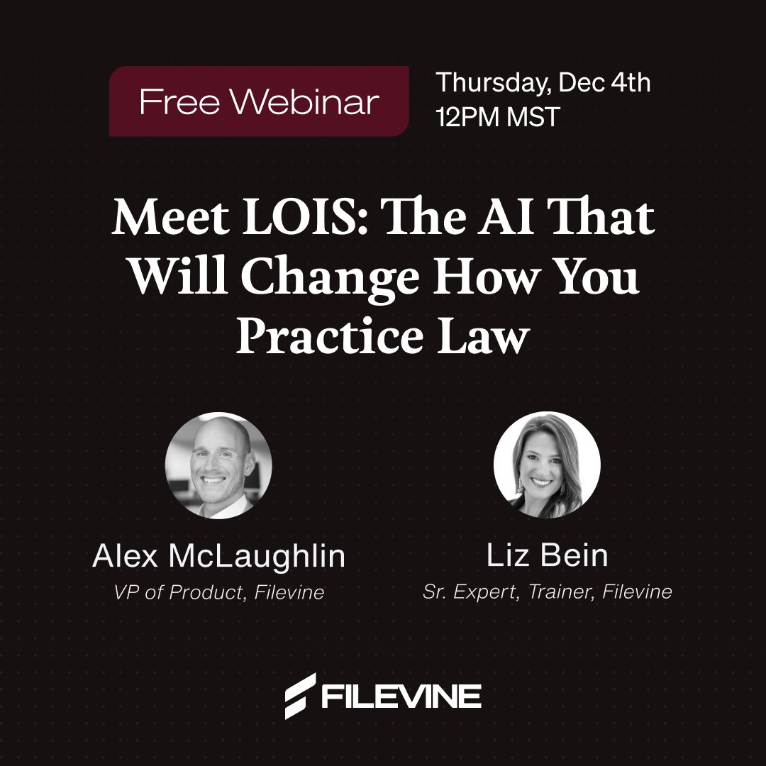 filevine's tweet image. Introducing #LOIS 🚀

Experience the first and only Legal Operating Intelligence System, the intelligent network that brings together your data, documents, and decisions.

A new era of legal AI starts now.

Secure your spot: bit.ly/3Kg1C8Z

#LegalAI #Filevine #LegalTech…