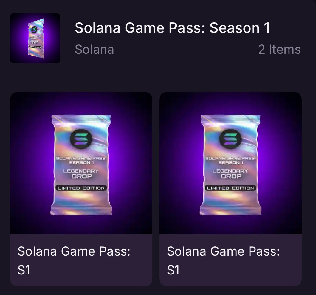 Just minted my two solana game pass <a href="/solanagaming/">Solana Gaming</a>. 👀

Cost me around 4-5$

You have time until the 4th of December.

( I warned you )