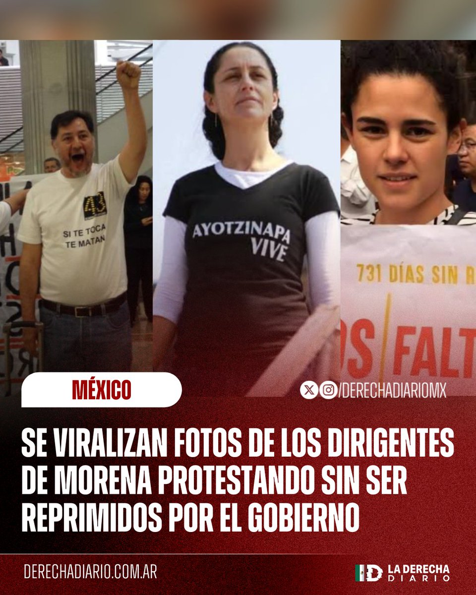 DerechaDiarioMX's tweet image. 🇲🇽 | SE CONVIRTIERON EN LO QUE JURARON DESTRUIR: Se viralizan fotos de los dirigentes de Morena cuando protestaban en contra del gobierno sin ser reprimidos, contrastando con la actualidad en donde su narcorégimen somete y acosa a las voces opositoras y jóvenes que exigen paz.