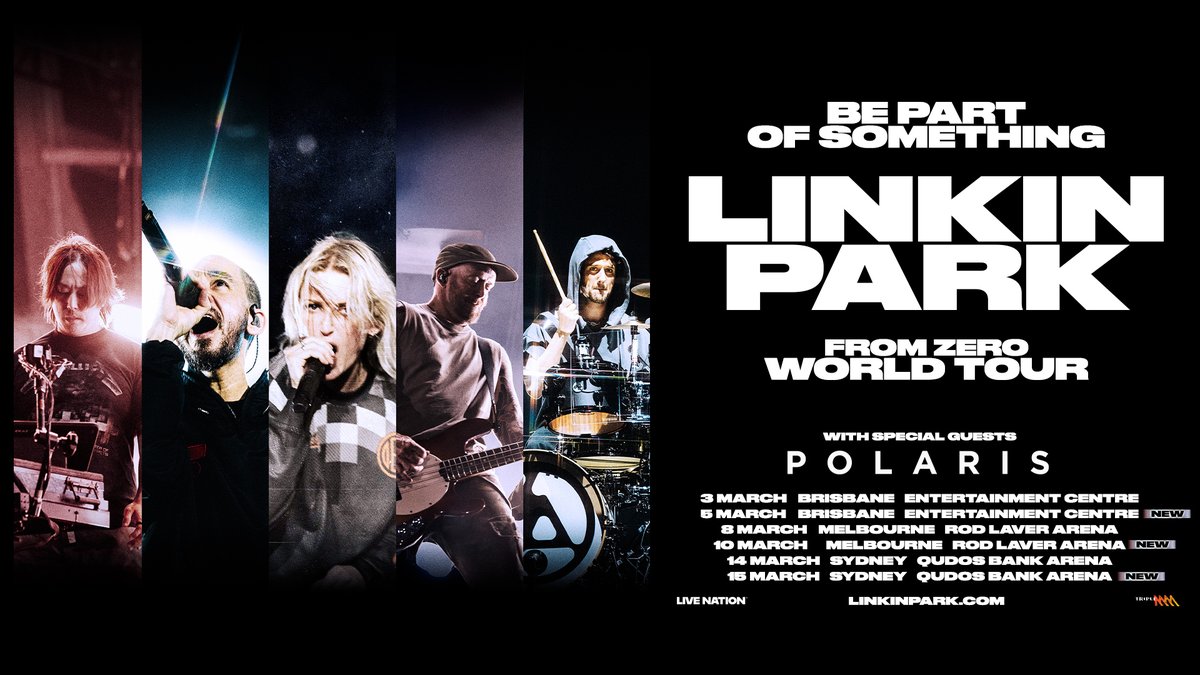 linkinpark's tweet image. We’re excited to have @PolarisAus join us for our From Zero 2026 tour in Australia. See you soon. lprk.co/australia26