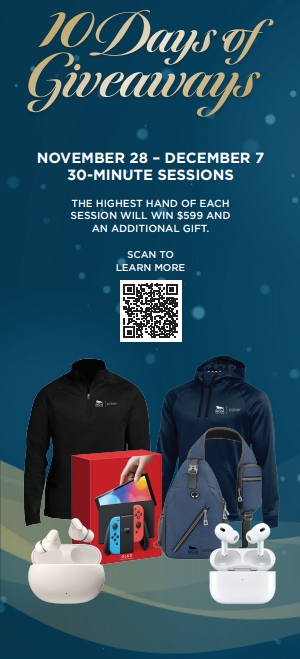 MGMNH_Poker's tweet photo. 10 days.
320+ chances.
Thousands of dollars in merch & cash payouts.
Nov 28βDec 7 β the felt turns festive.
High hands. Prizes. Spinning wheels. Holiday chaos.
Get in. ππ₯
#MGMNHPoker #10DaysOfGiveaways https://t.co/k7THg7avVw