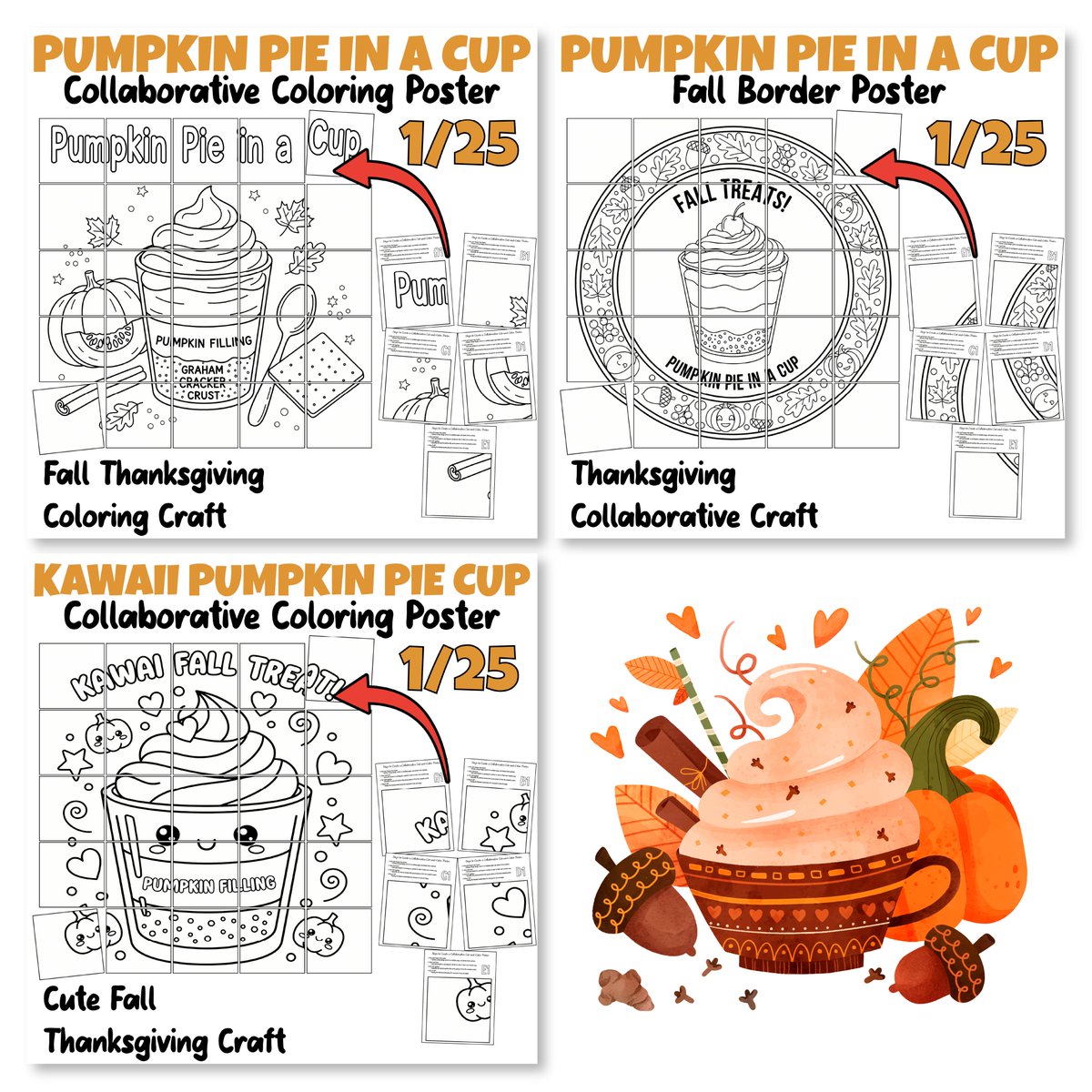 AvenuesLearning's tweet image. Get your classroom fall-ready!🍂🥧✨
This Pumpkin Pie in a Cup Collaborative Poster Bundle includes 6 giant murals—perfect for Thanksgiving lessons, November centers, and autumn hallway displays.
#Thanksgiving #CollaborativeArt #ElementaryArt #PumpkinPie 

teacherspayteachers.com/Product/Pumpki…