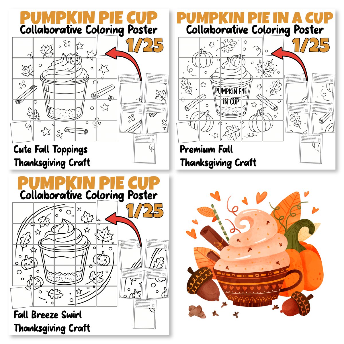 AvenuesLearning's tweet image. Get your classroom fall-ready!🍂🥧✨
This Pumpkin Pie in a Cup Collaborative Poster Bundle includes 6 giant murals—perfect for Thanksgiving lessons, November centers, and autumn hallway displays.
#Thanksgiving #CollaborativeArt #ElementaryArt #PumpkinPie 

teacherspayteachers.com/Product/Pumpki…