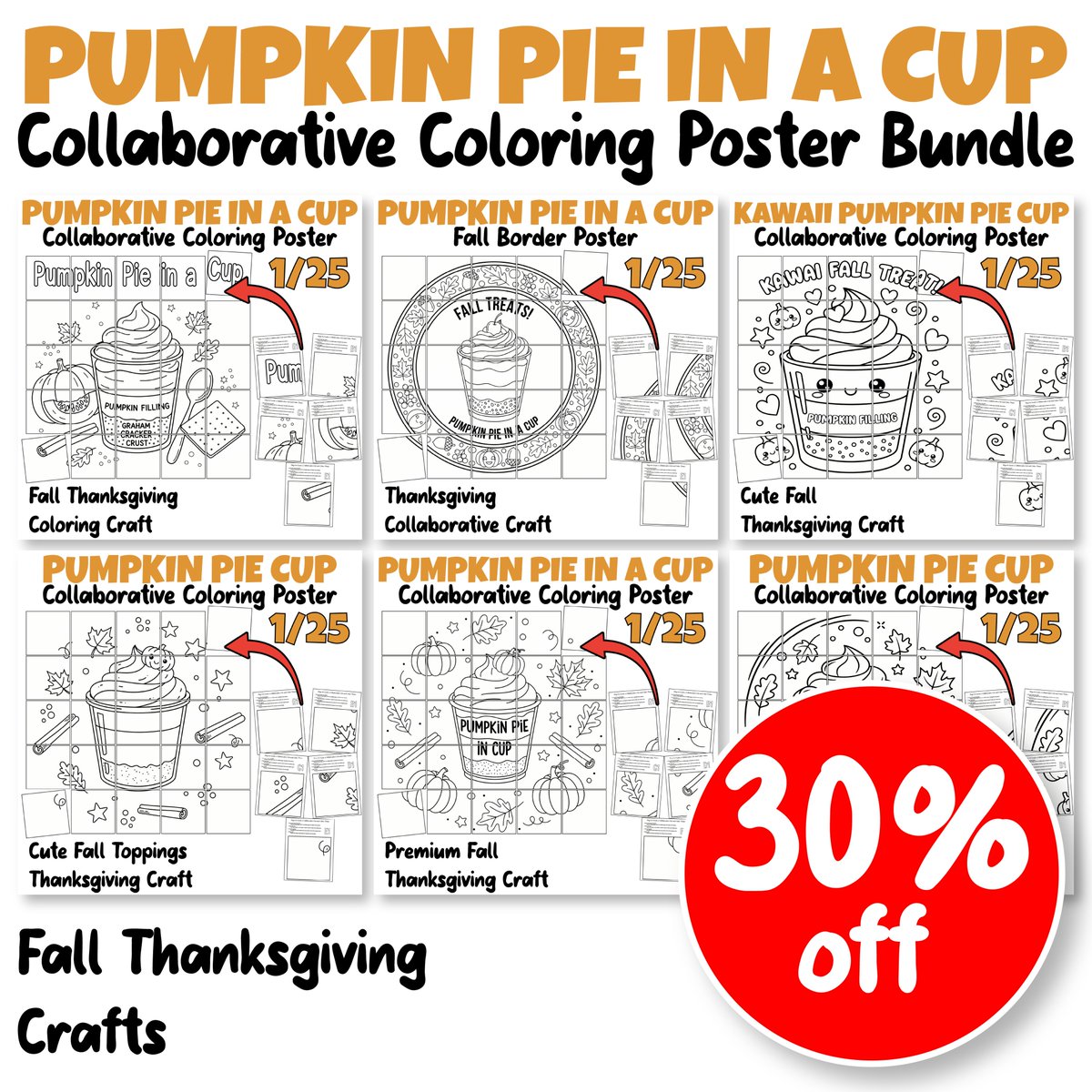 AvenuesLearning's tweet image. Get your classroom fall-ready!🍂🥧✨
This Pumpkin Pie in a Cup Collaborative Poster Bundle includes 6 giant murals—perfect for Thanksgiving lessons, November centers, and autumn hallway displays.
#Thanksgiving #CollaborativeArt #ElementaryArt #PumpkinPie 

teacherspayteachers.com/Product/Pumpki…