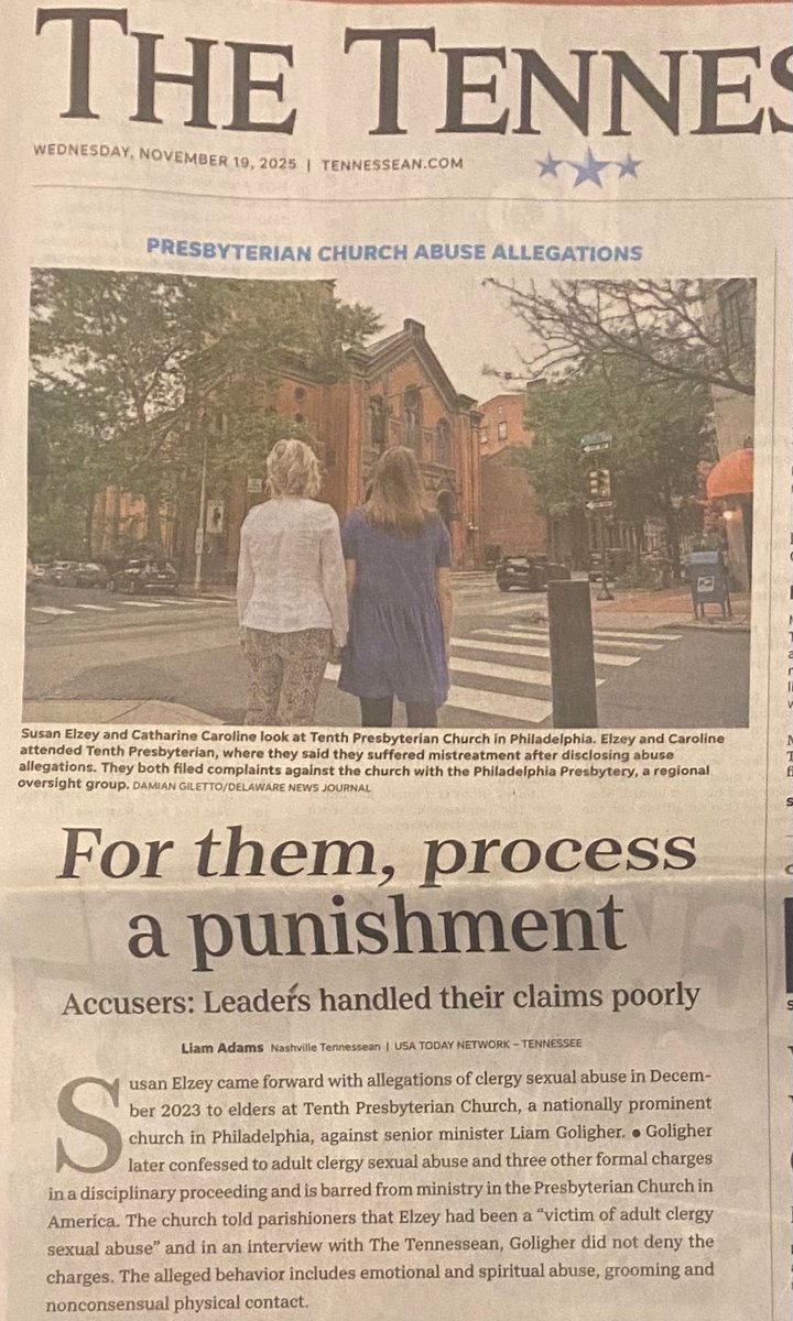 BuzzfeedSource's tweet image. The Tennessean reported on PCA clergy abuse cases in the Philadelphia Presbytery, Georgia Foothills Presbytery, South Florida Presbytery, Central Indiana Presbytery, &amp;amp; the Ian Sears case in the Nashville Presbytery ( former Covenant Pastor).  But the Tennessean did not report…