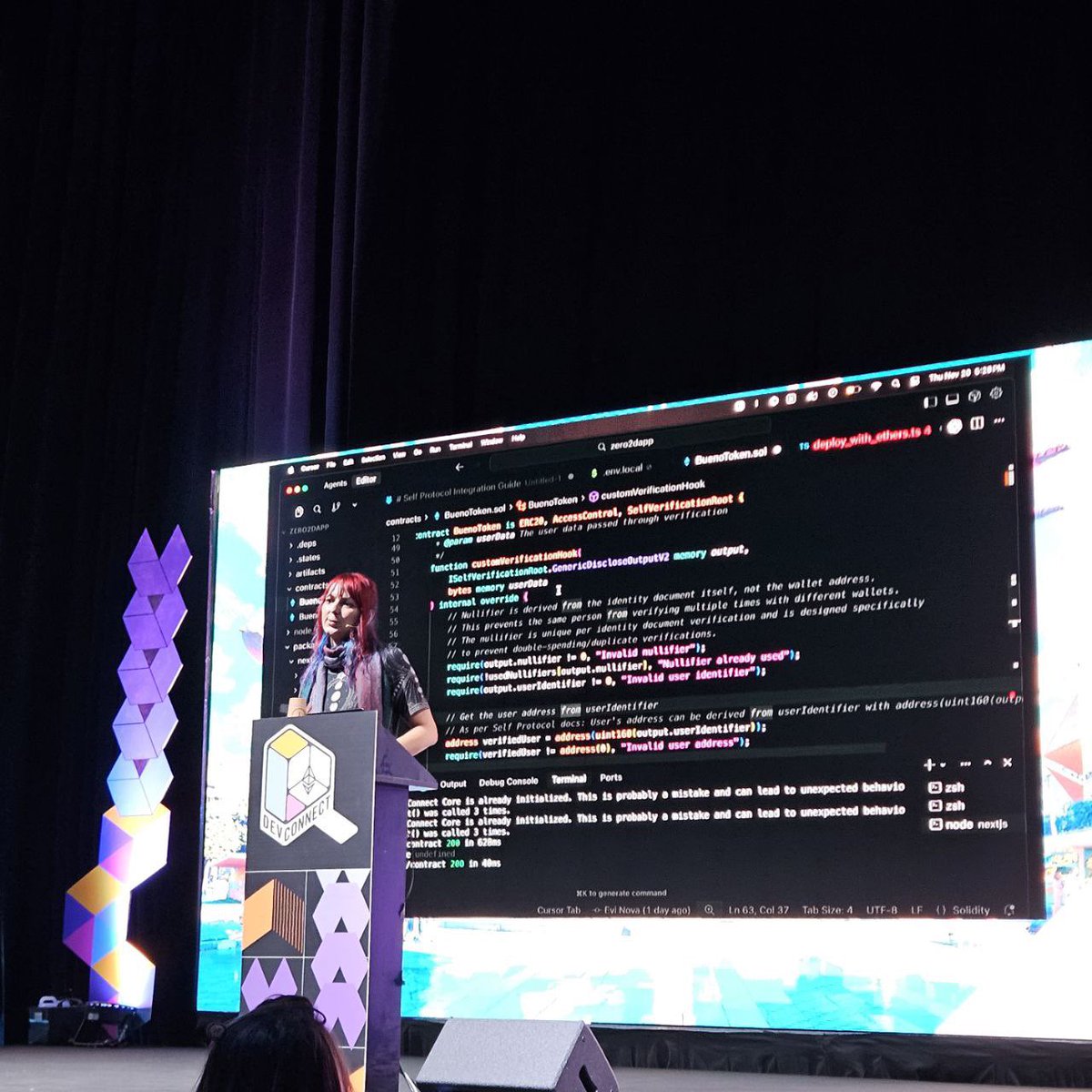 SelfProtocol's tweet image. At Zero to Dapp, hosted by @EthereumRemix, Self Smart Contract Engineer @FlowTranquil gave a workshop on how devs can build with Sybil resistance &amp;amp; proof-of-humanity infra through the Self SDK 🛠️