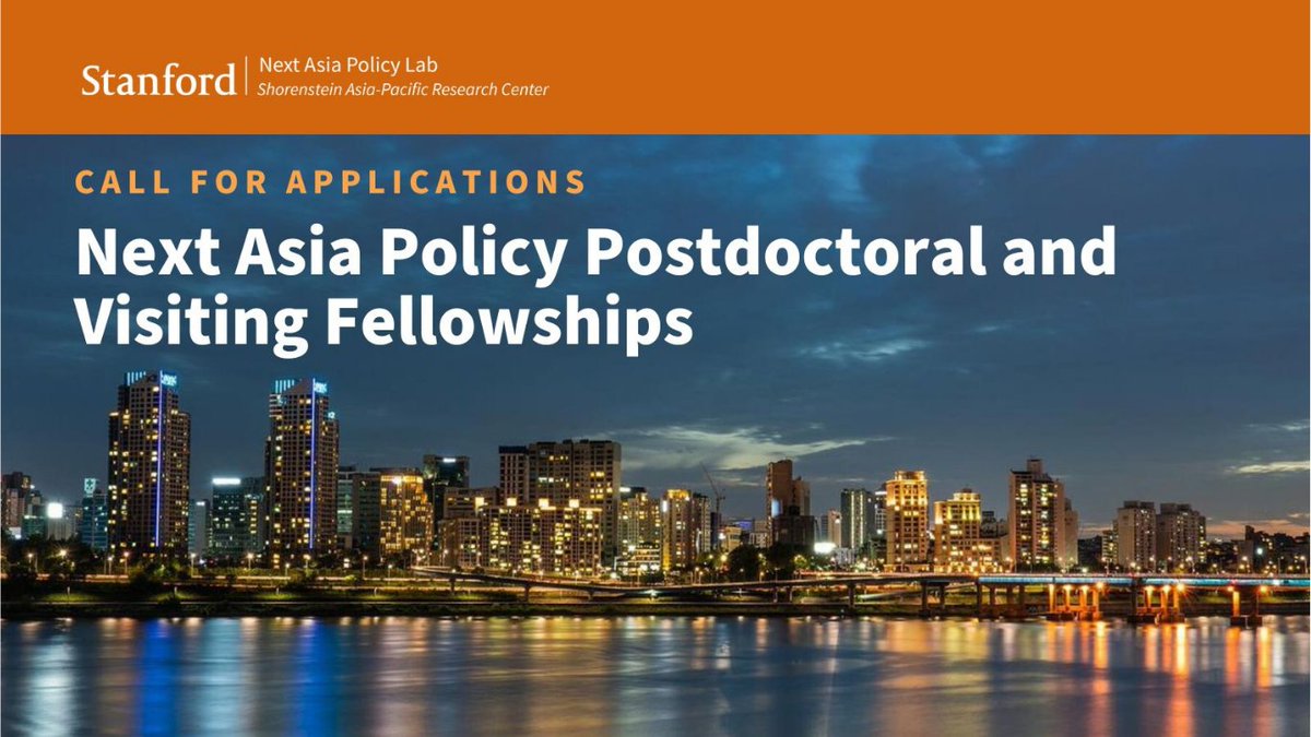 opportunitiesfy's tweet image. 🌏 Applications open!
Stanford Next Asia Policy Lab (SNAPL) Fellowships
✨ Postdoc (2026–28) – $80K/yr + benefits. Deadline: Dec 1, 2025
✨ Visiting (2026–27) – $30K stipend.
Deadline: Mar 1, 2026
🔗 Apply: wp.me/p23f03-hti
#Stanford #SNAPL #AsiaPolicy #Fellowships