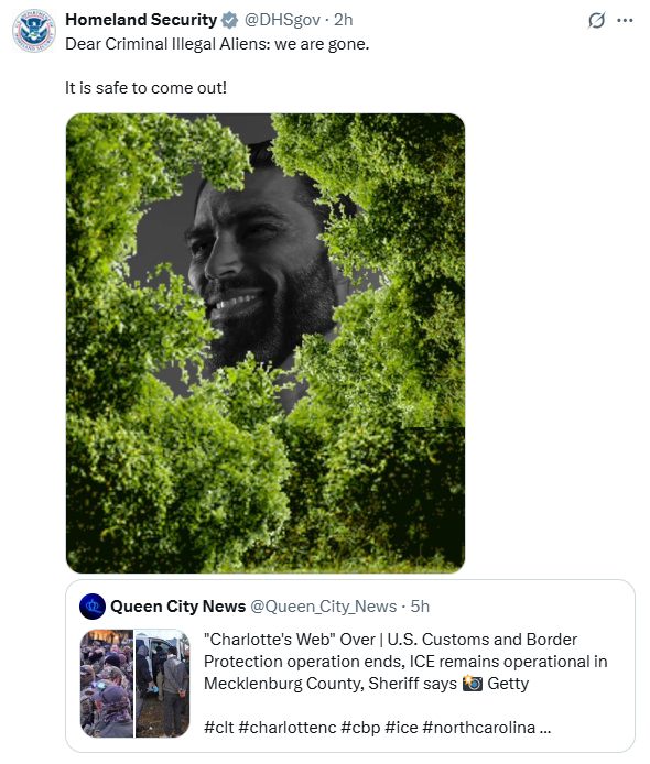 Breaking911's tweet image. DHS admin is diabolical 😂