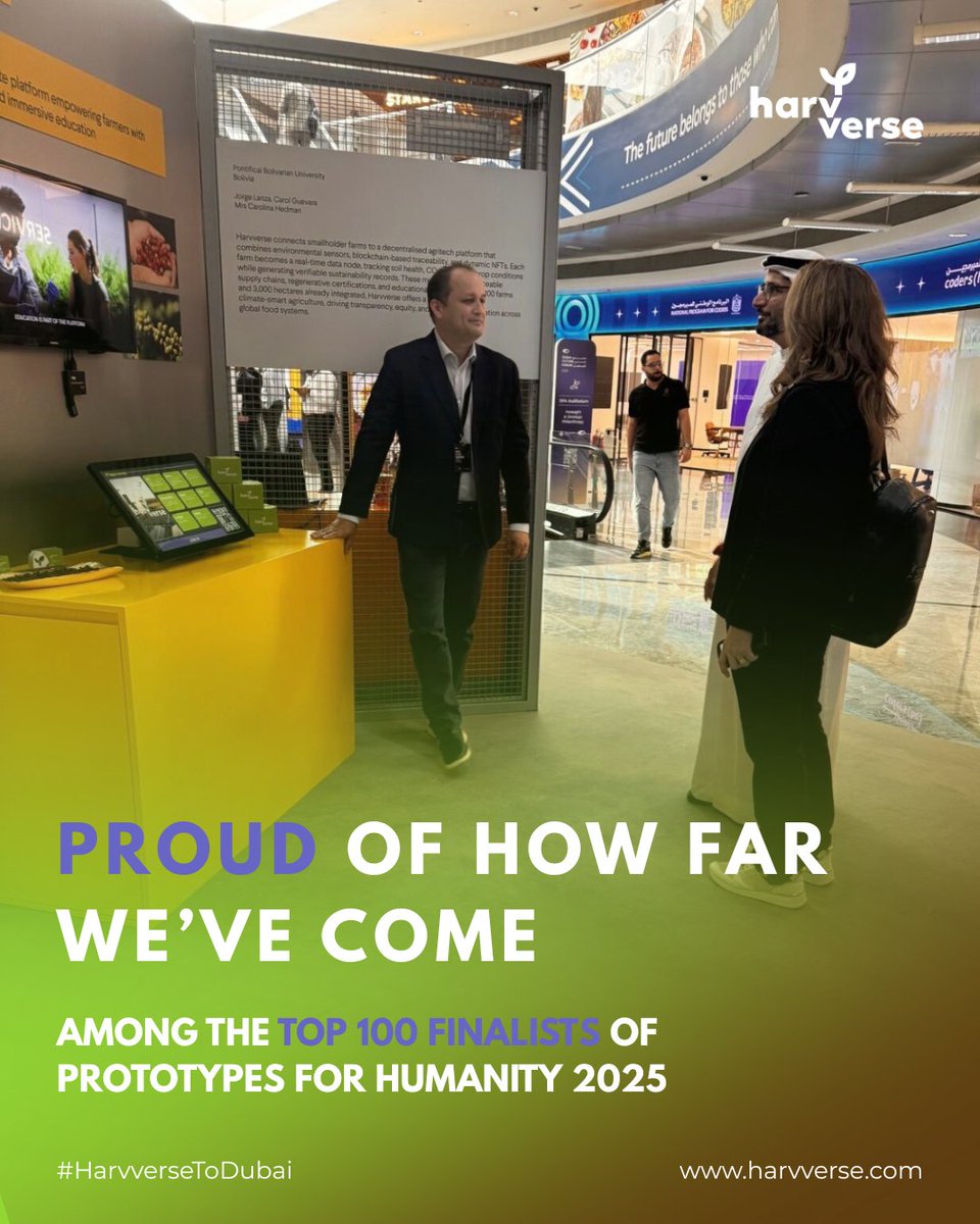 harvverse's tweet image. Proud to be among the Top 100 at @PrototypesforH  A meaningful milestone for Harvverse — and just the beginning. 🌱
#PrototypesForHumanity2025 #PrototypesForHumanity #DubaiFuture #DubaiCulture #CreativeDubai