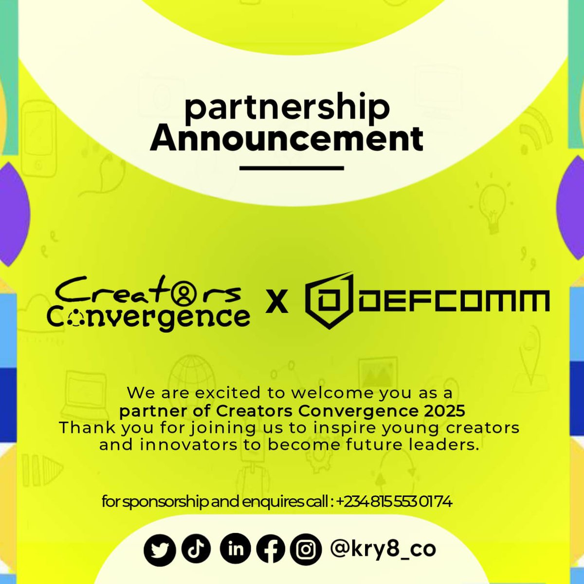 kry8_co's tweet photo. We’re thrilled to introduce the incredible partners powering Creators Convergence 2025! 

This year’s edition wouldn’t be possible without the support of forward-thinking organizations who believe in the vision of a stronger, more connected creator and digital economy. https://t.co/berwFh92kv