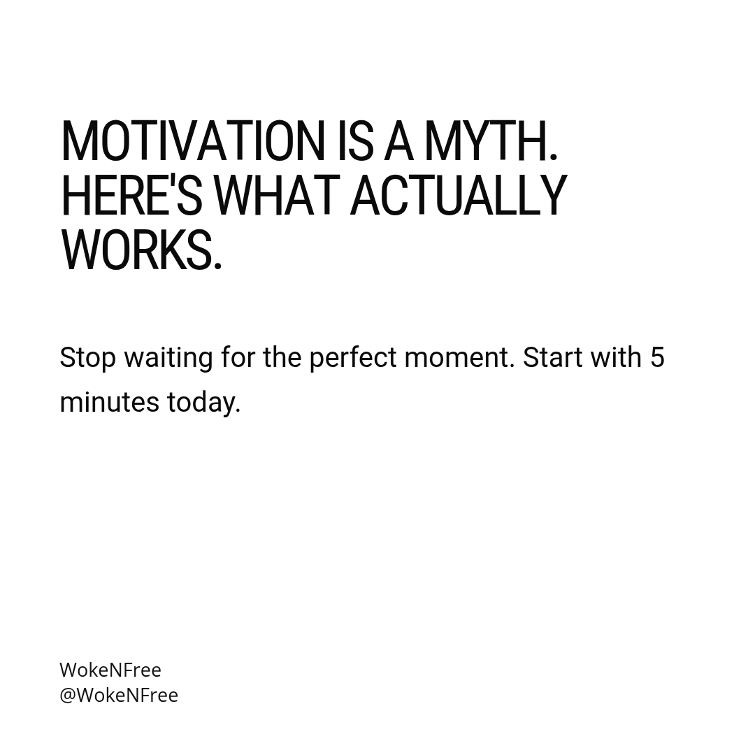 WokeNFree's tweet image. Stop waiting for motivation. Real change = small daily habits: gratitude, reflection, wins. ⚡️ #Consistency #SmallWins