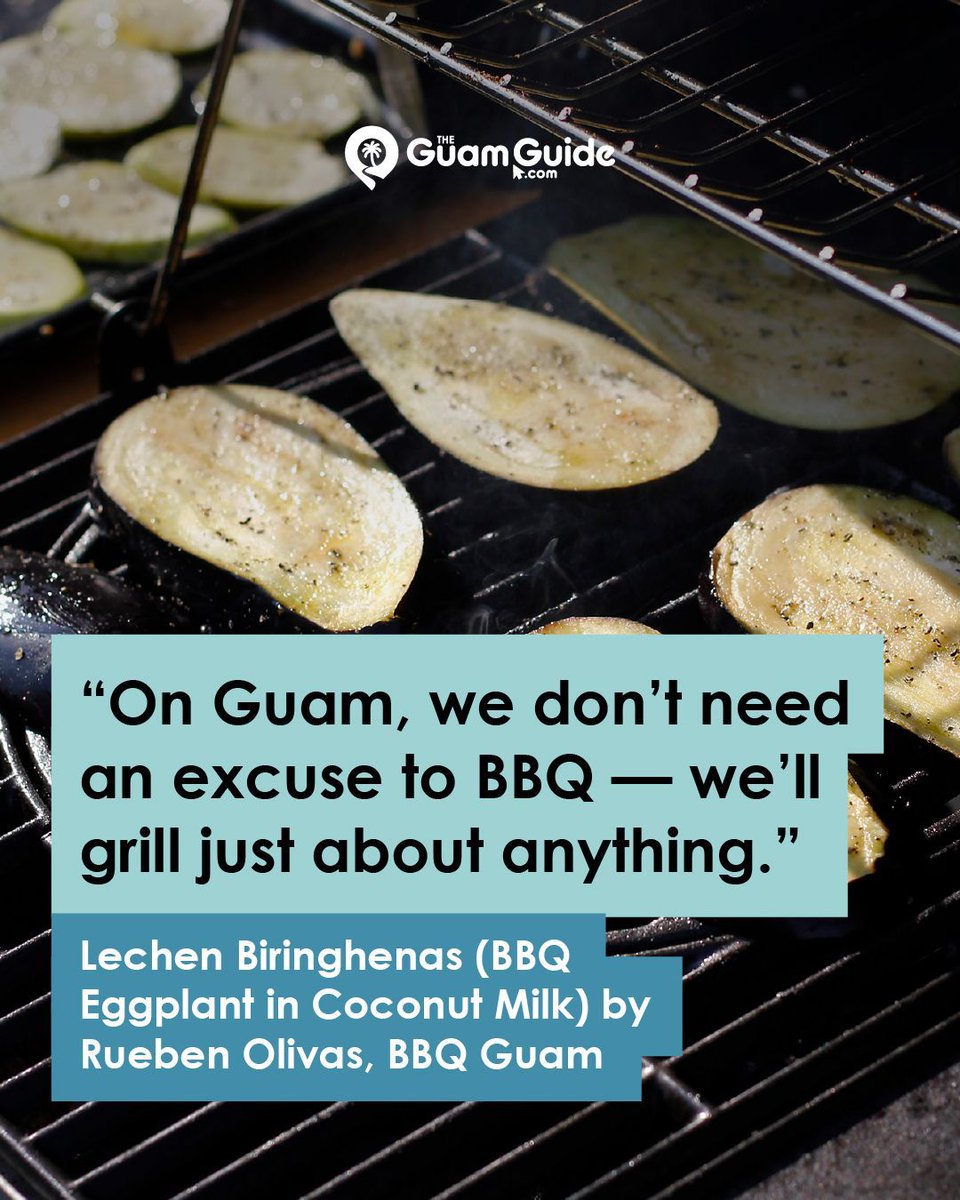 TheGuamGuide's tweet image. 🔥 On Guam, we’ll BBQ anything — even eggplant!

Rueben Olivas of BBQ Guam shares Lechen Biringhenas, a smoky Chamorro dish simmered in coconut milk and tradition.

Read more ➡️ buff.ly/myZE6d5 

#TheGuamGuide #GuamEats #BBQGuam #ChamorroFood #IslandLife