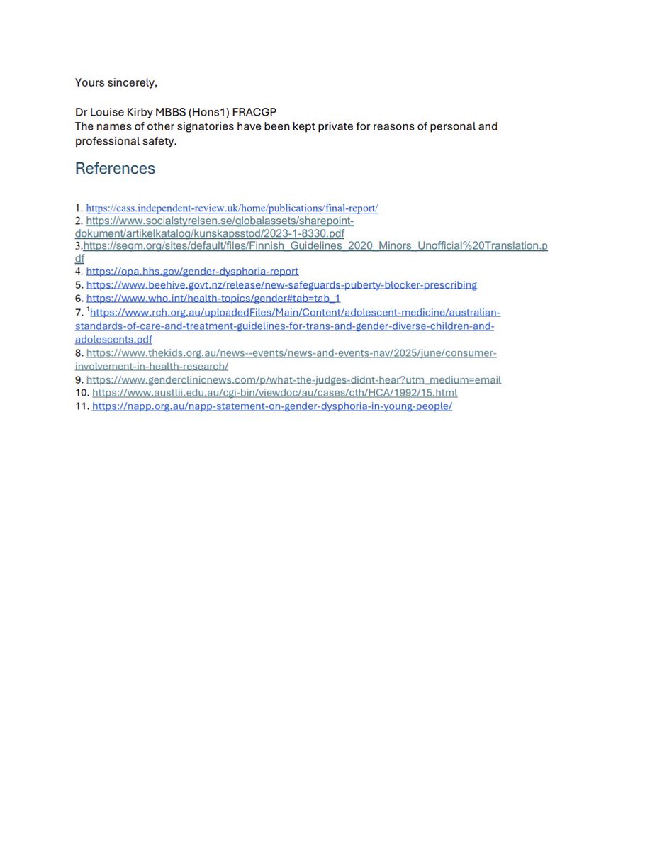 WomenSpeakTas's tweet image. 🚨 The Australia Doctors Federation is calling for a Royal Commission into Gender Affirming Model

Read their Open Letter @Mark_Butler_MP