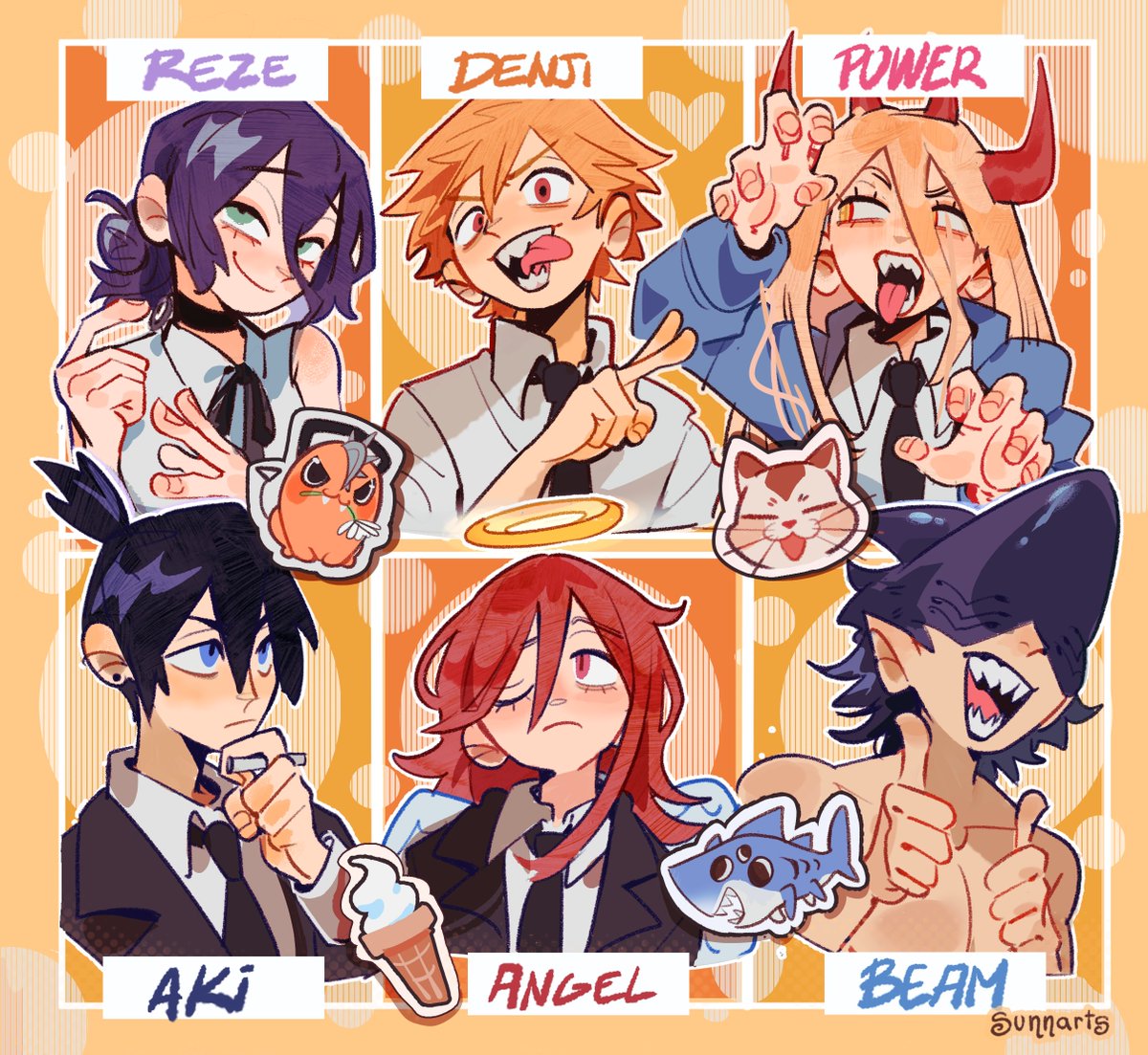 sunnarts_'s tweet image. #chainsawman📷 #チェンソーマン📷
some CSM characters in my style!!!!