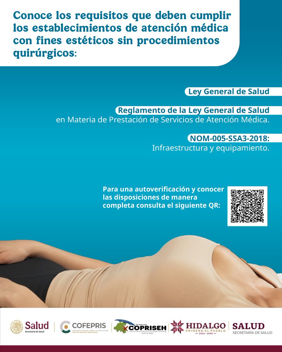 coprisehgo's tweet image. Cumplir la norma también es proteger tu salud.
Si ofreces procedimientos quirúrgicos con fines estéticos, revisa la Guía de Autoverificación para establecimientos médicos .
Consulta el acta de verificación y todos los detalles en:  bit.ly/3WKHfDE