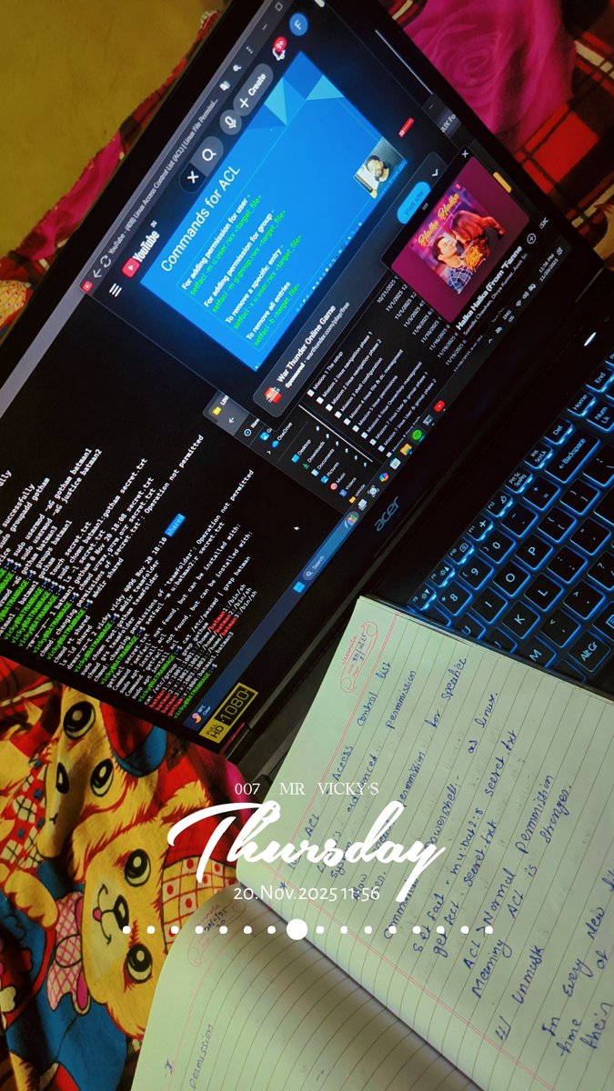 Vickyra26337424's tweet image. Day 77 of 180 days - 
Mission 7 user and group phase 1 done 
Created new users, formed groups, changed ownerships,
mastered permissions (r/w/x), numeric &amp;amp; symbolic modes,
and learned how Linux decides access priority.&quot;

#DevOps #Linux #180DayChallenge
#batmanmode #Discipline