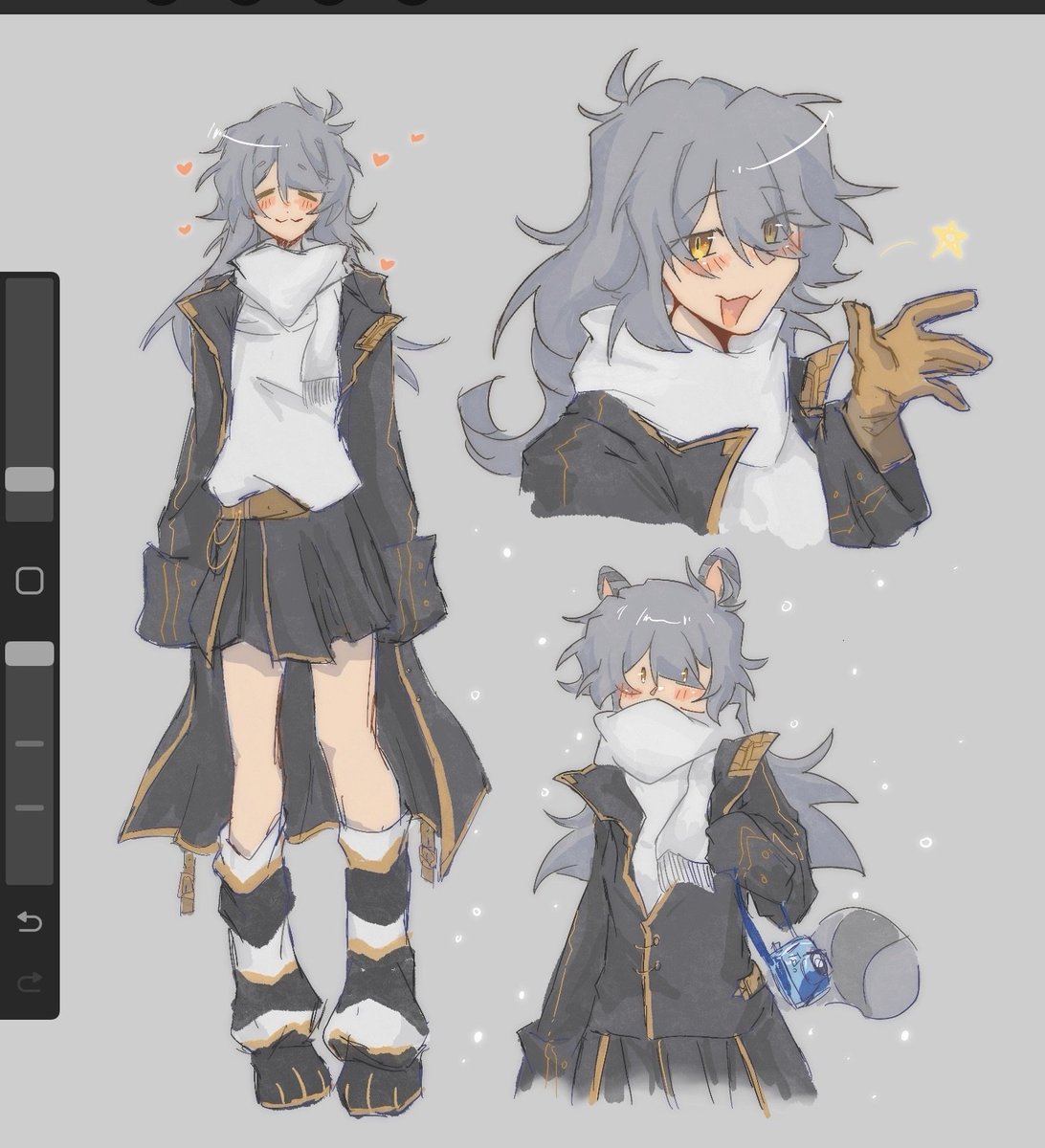 CaitoAyu's tweet image. Winter Stelle doodle page I made while omw to Uni, 
I love this stupid raccoon so much (⁠｡⁠･⁠ω⁠･⁠｡⁠)⁠ﾉ