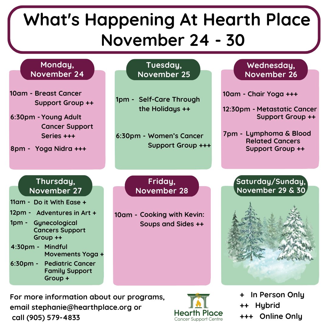 We still have room in our Self-Care Through the Holidays seminar next week! 
Please email stephanie@hearthplace.org to register.
hearthplace.org