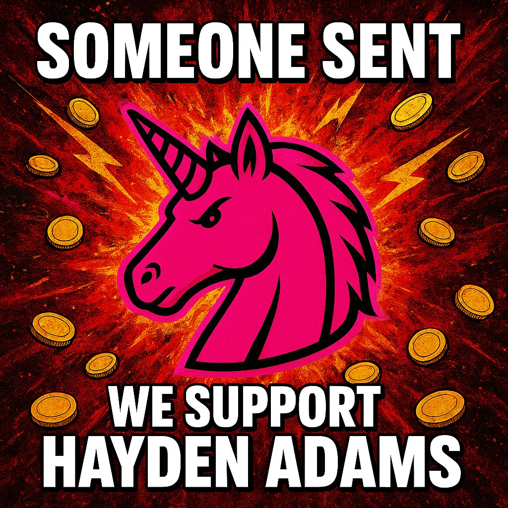 🚀 Someone from our UNIfication community has just sent $UNIfication tokens directly to Hayden Adams—the creator of the proposal! This is a massive and bullish move that proves our community is fearless, proud, and ready to make history! 💎🙌

etherscan.io/token/0xe6D1Ad…