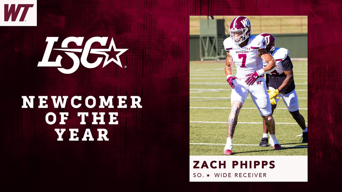 LoneStarConf's tweet image. West Texas A&amp;amp;M&apos;s Zach Phipps is the 2025 Lone Star Conference Football Newcomer of the Year. 🏈🤩

🔗 bit.ly/3JOwAFc

#LSCfb #D2fb