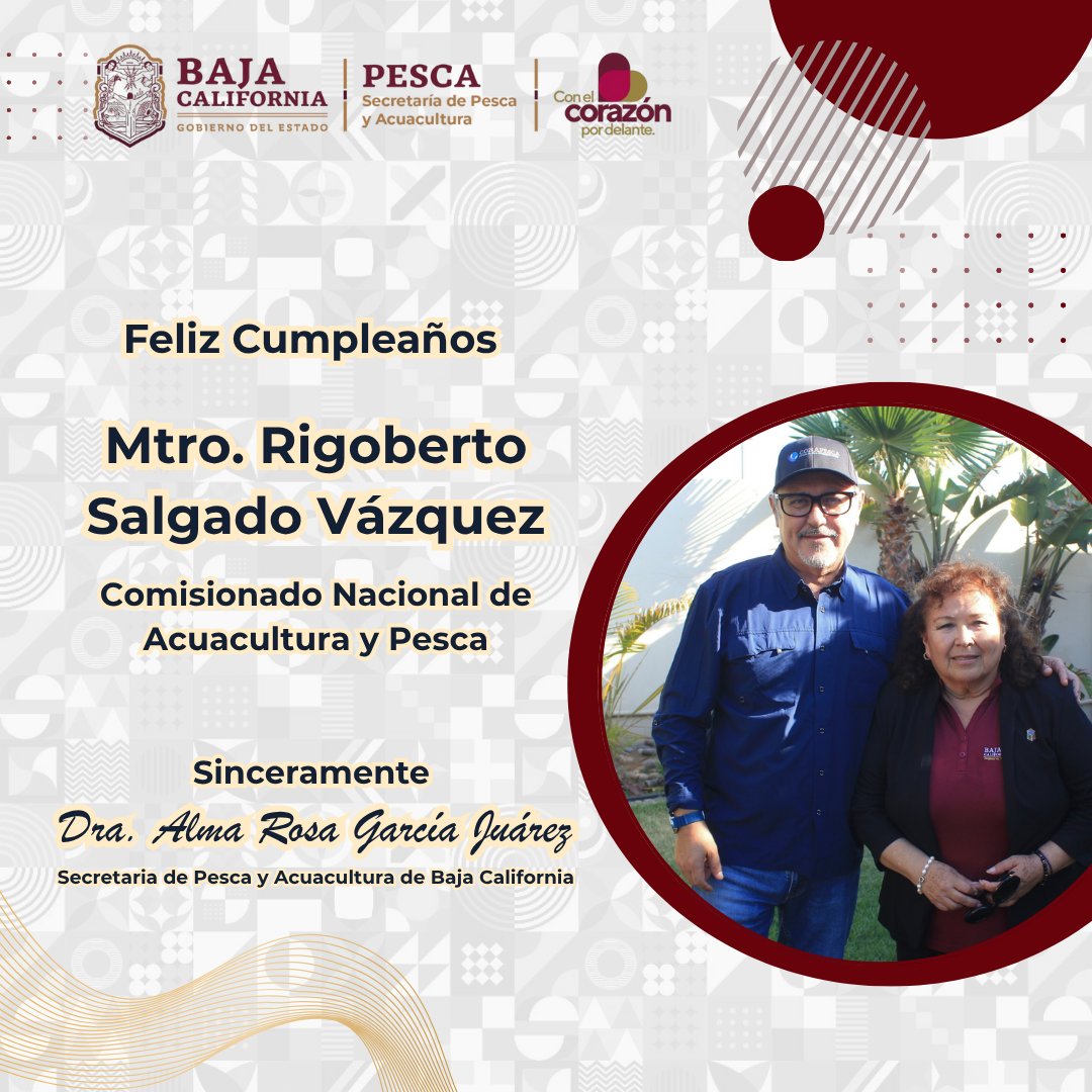 Felicitamos al titular de la @CONAPESCA, Mtro. @RigobertoSalgado, con motivo de su cumpleaños.

¡Enhorabuena!
