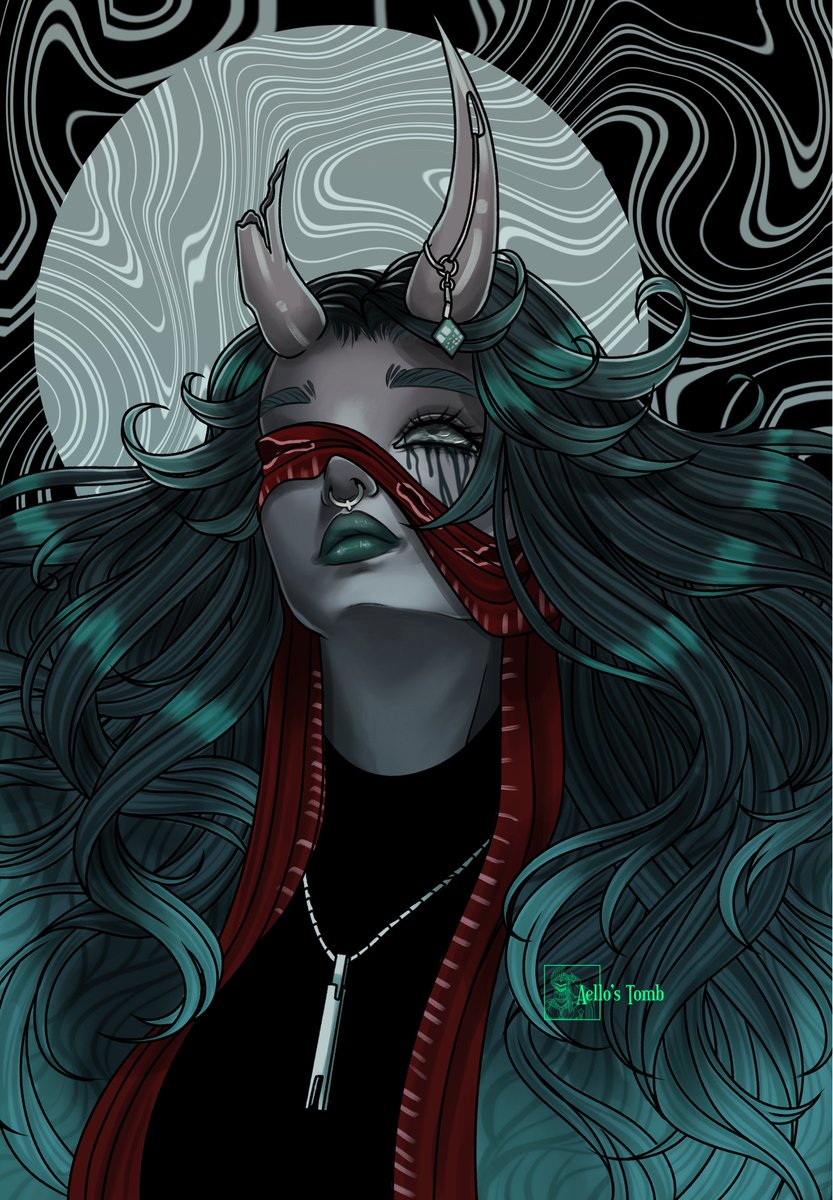 Had to show <a href="/Cobalt_C_Art/">Cobalt C 🕸️😈</a> oc some love! I’m a sucker for big hair 
I’m on vacation for a week so I’ll see my mooties later 😘
#artmoots
