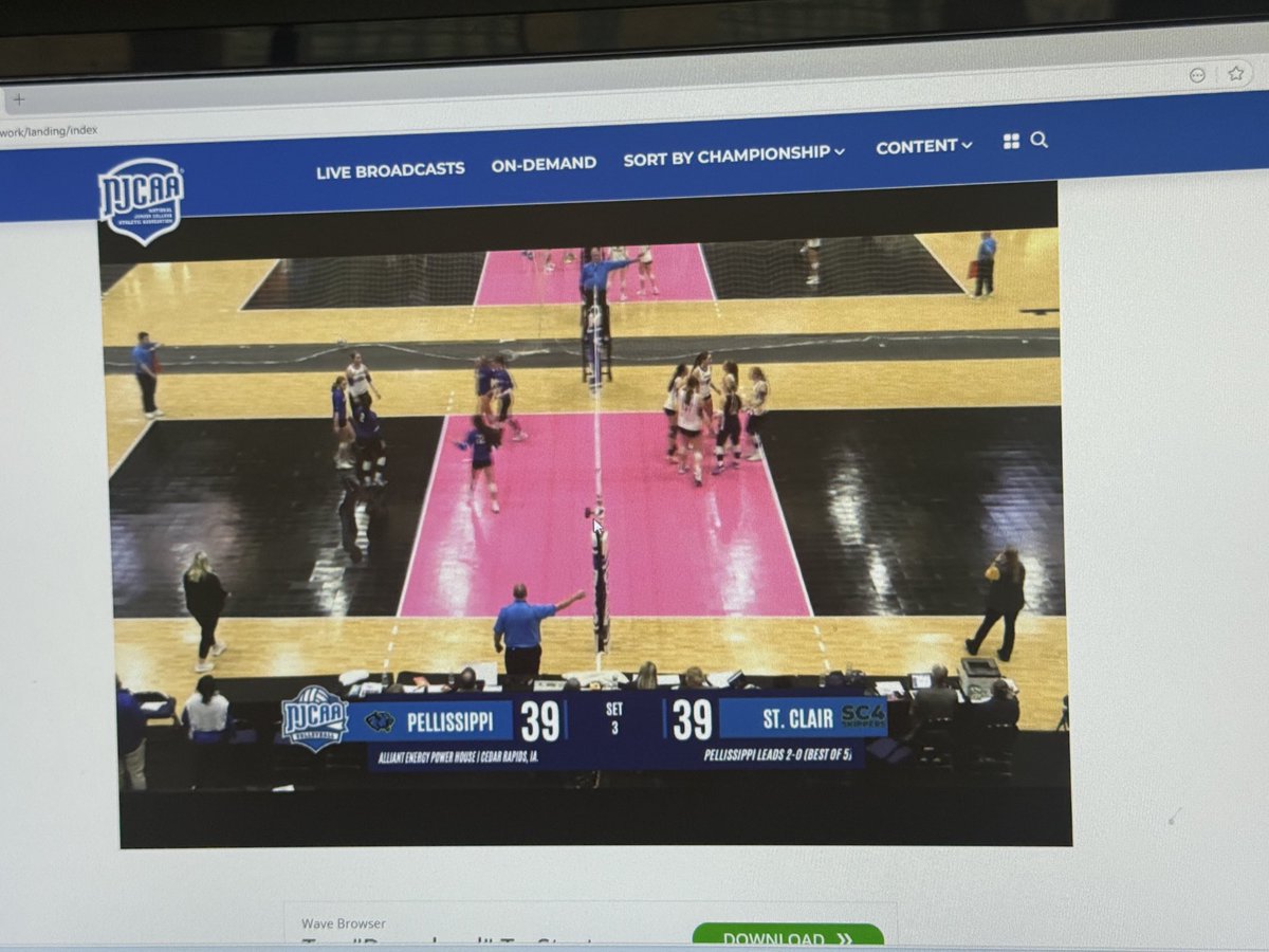 Go to the <a href="/NJCAANetwork/">NJCAA Network</a> where the current score is 39-39