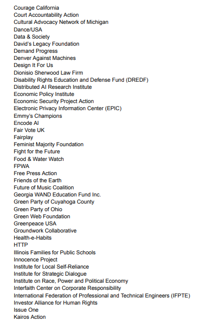 tombibbys's tweet image. Over 250 orgs have urged Senate leaders to oppose the proposed ban on state AI regulation: