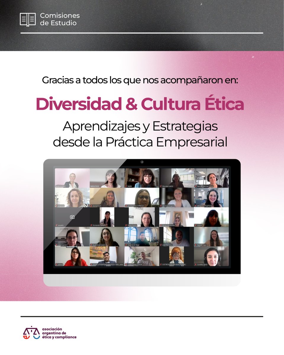 🌈 Hoy realizamos la actividad “Aprendizajes y Estrategias desde la Práctica Empresarial”, de la Comisión de Diversidad &amp; Cultura Ética.

💬 Paula Honisch y Betina Duré compartieron cómo la gestión de la diversidad fortalece la integridad y potencia un liderazgo responsable.
