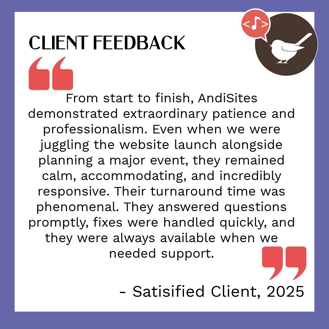 AndiSites's tweet image. We love hearing from our happy and satisfied clients!

#webdesign #webdesigner #wordpresswebsite #wordpresswebsites #andisites