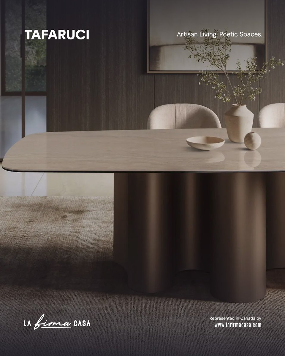 lafirmacasa's tweet image. Tafaruci - Crafted for the Modern Home. Experience the essence of Tafaruci, where innovative Italian design meets timeless craftsmanship.
Explore the collection: 📷 lafirmacasa.com
#Tafaruci #LaFirmaCasa #ItalianDesign #LuxuryFurniture #HomeAccessories #Toronto #Canada