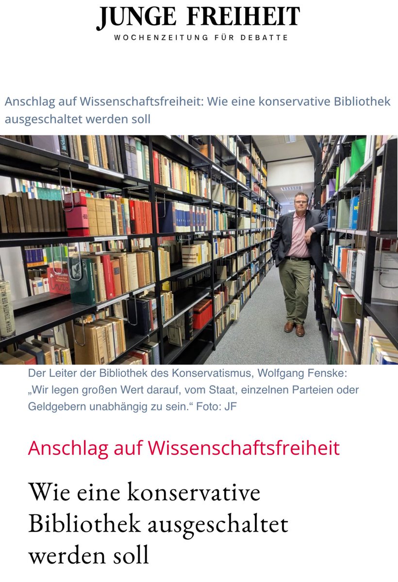 Die Bibliothek des Konservatismus in Berlin wurde aus dem Gemeinsamen Bibliotheksverbund geworfen. 
Der Vertrag wurde gekündigt.
• Die Bücher der BdK sind so nicht mehr im offiziellen Bibliotheksnetz auffindbar.
• Wer wissenschaftlich recherchiert, wird die BdK nicht mehr