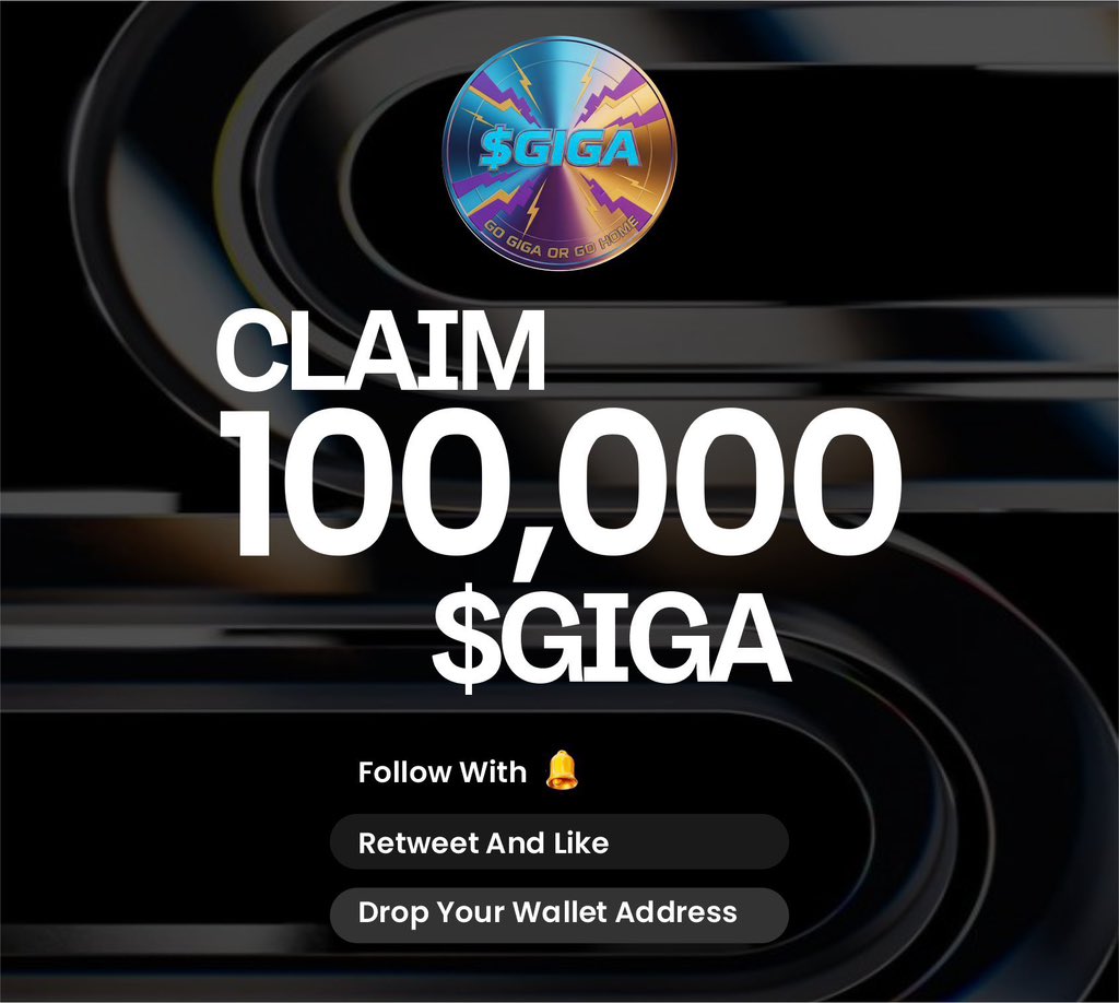 GigaSolana1's tweet image. CLAIM 100,000 $GIGA

STEP 1: 💜 &amp;amp; 🔄 + Follow - @GigaSolana1 

STEP 2: Drop your $SOL wallet

First 200 wallets gets guaranteed airdrop
#solanaAirdrop