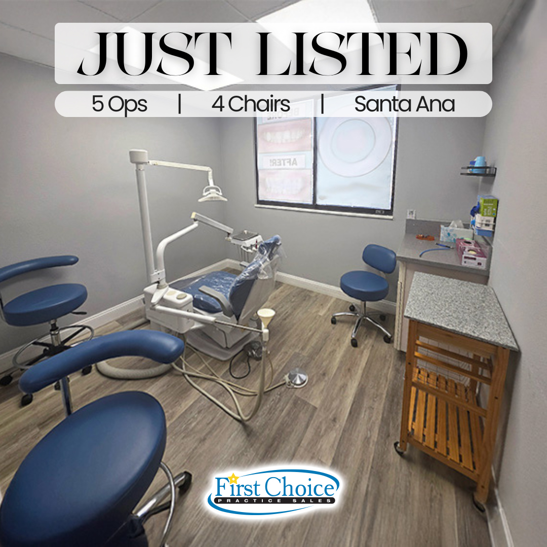 FirstChoicePS's tweet image. New Listing! 🦷 Santa Ana Dental Practice

Listing # 25 - 572
Asking $249,000
5 Ops | 4 Chairs

🔹Streetside! Great Signage! Major Street!
🔹Private, Gated Parking!
🔹Beautiful Practice With Newer Equipment!

Seller started scratch practice to expand and cannot manage second…