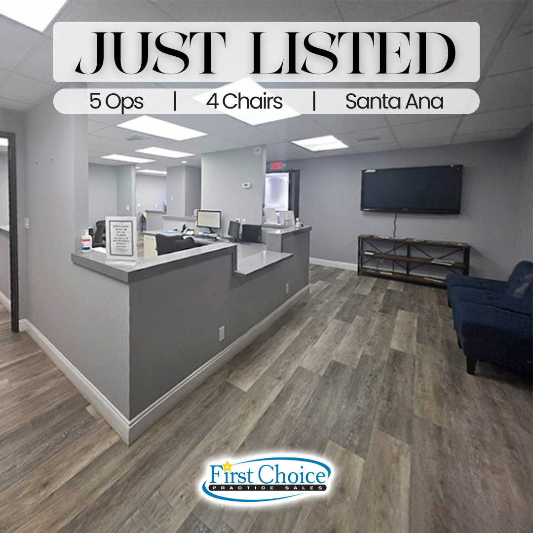 FirstChoicePS's tweet image. New Listing! 🦷 Santa Ana Dental Practice

Listing # 25 - 572
Asking $249,000
5 Ops | 4 Chairs

🔹Streetside! Great Signage! Major Street!
🔹Private, Gated Parking!
🔹Beautiful Practice With Newer Equipment!

Seller started scratch practice to expand and cannot manage second…