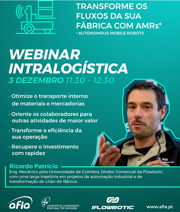 Flowbotic_amr's tweet image. Webinar Intralogística | 3 dezembro, 11h30 - 12h30
Evento gratuito mas sujeito a inscrição prévia: afia.pt/ninja-forms/25…

#AFIA #AMR #AGV @Flowbotic_amr