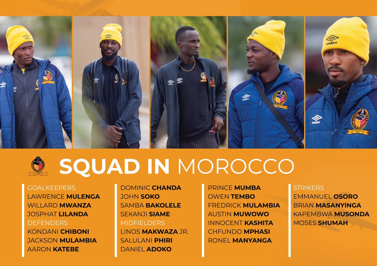 PowerDynamosFC's tweet image. 24 man squad ready for battle against RS Berkane in Morocco.