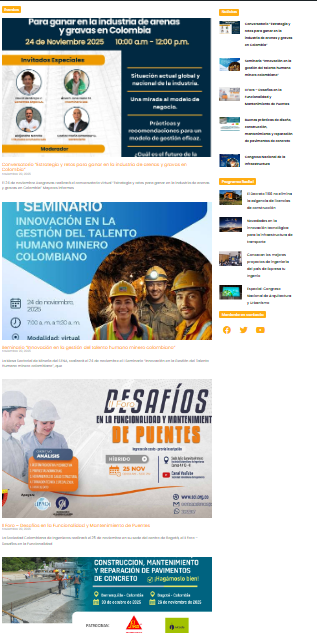 Estos son los eventos del sector constructor que se desarrollarán la próxima semana. Algunos son gratuitos colombiaconstruye.com/eventos/