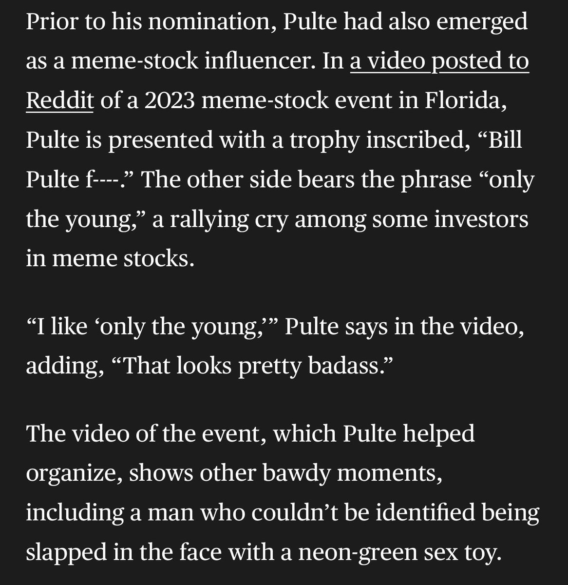 thatgirltrader's tweet image. Today’s @pulte article brought to you by @Bloomberg.

Think the snippets below sum him up nicely. 🤭
bloomberg.com/news/articles/…