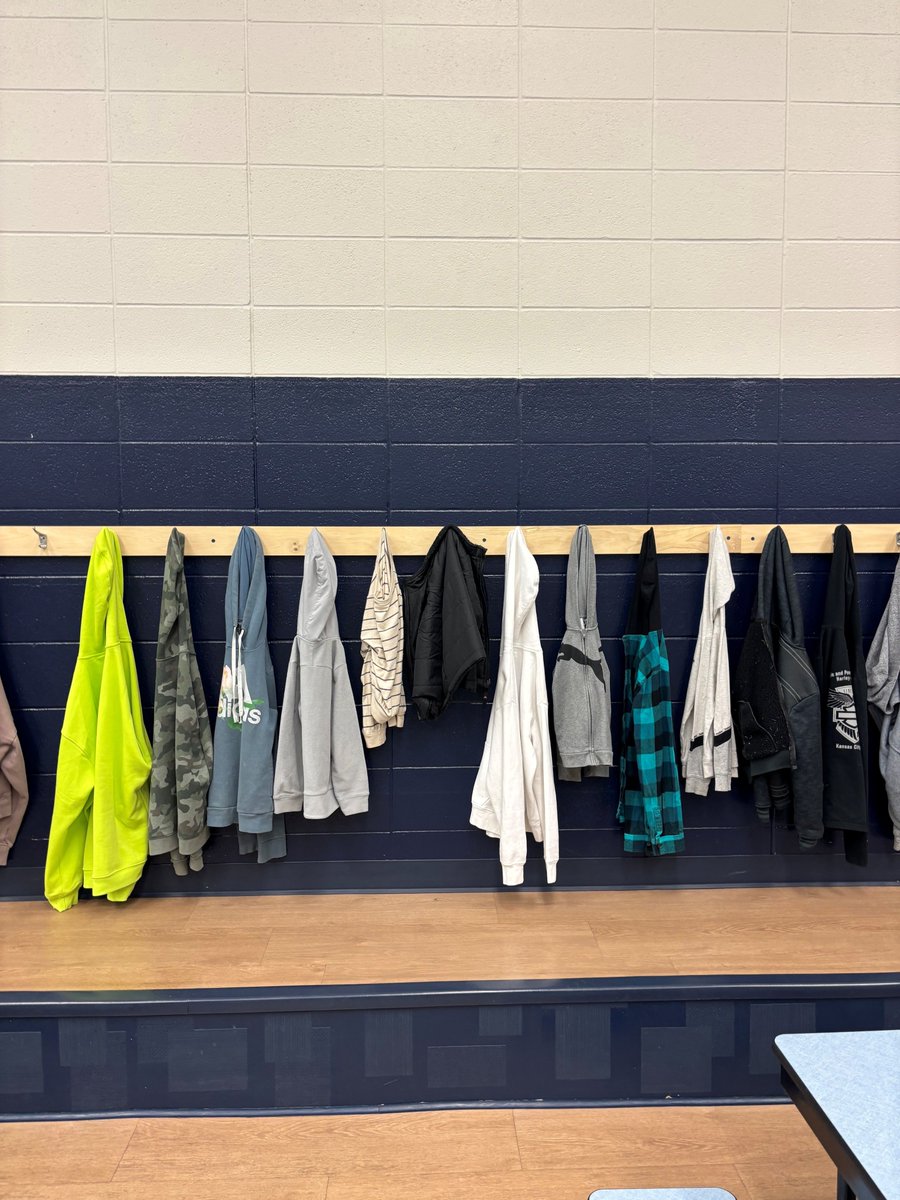CS_Cardinal's tweet image. We have several coats, jackets and hoodies in our lost and found.  If any of these belog to your child, the item can be retreived from our cafeteria.