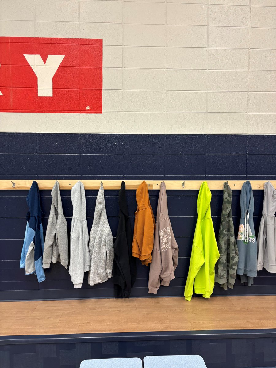CS_Cardinal's tweet image. We have several coats, jackets and hoodies in our lost and found.  If any of these belog to your child, the item can be retreived from our cafeteria.