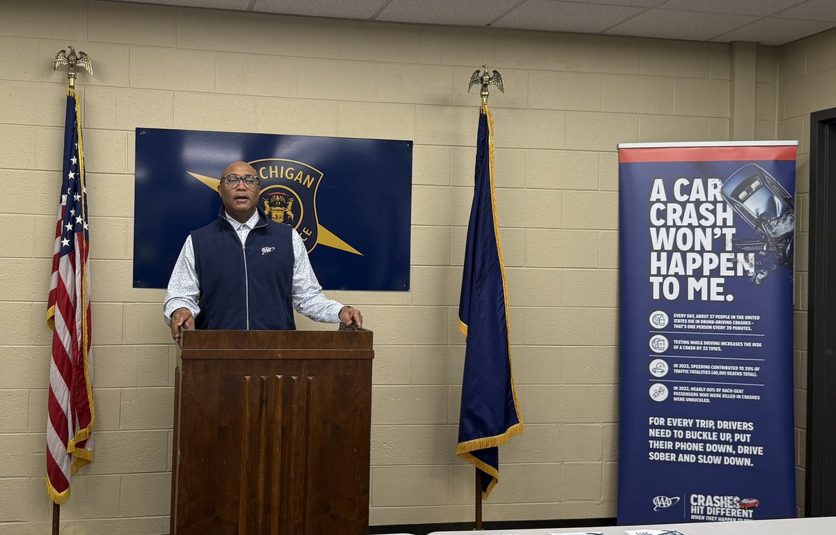 MSPFirstDist's tweet image. This Thanksgiving holiday the MSP is proud to partner with AAA to help remind drivers to keep our roadways safe this Thanksgiving holiday. On Wednesday, November 19, a media event was held at the MSP First District Headquarters to highlight the dangers of driving while impaired…